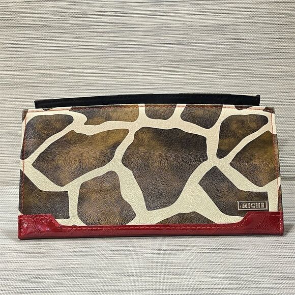 Miche Classic Bag Shell Giraffe Print Red Faux Patent Leather Animal Print - Picture 1 of 6